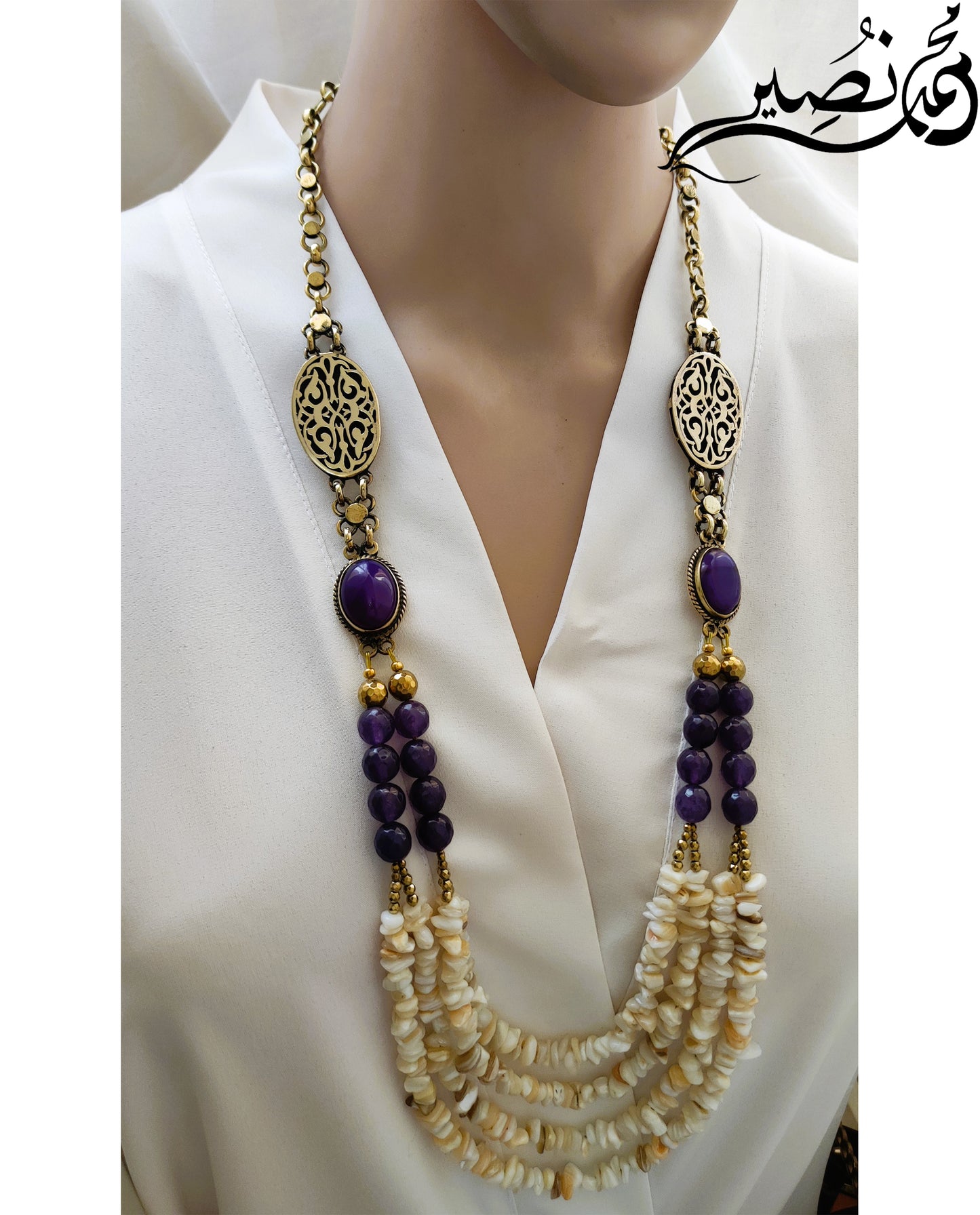 Agate and hematite Necklace