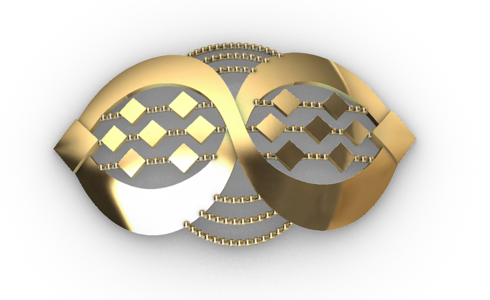 Rhino 3DM File and STL file for 18K Gold  Design  – Professional Jewelry CAD Model