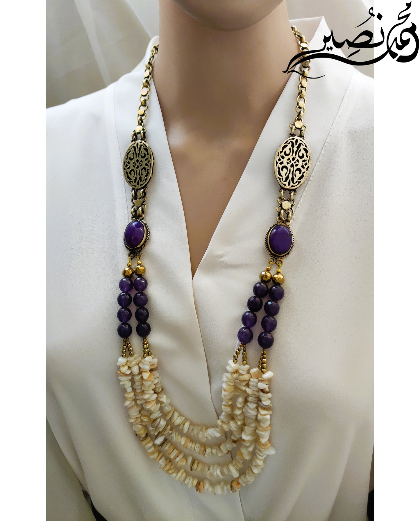 Agate and hematite Necklace