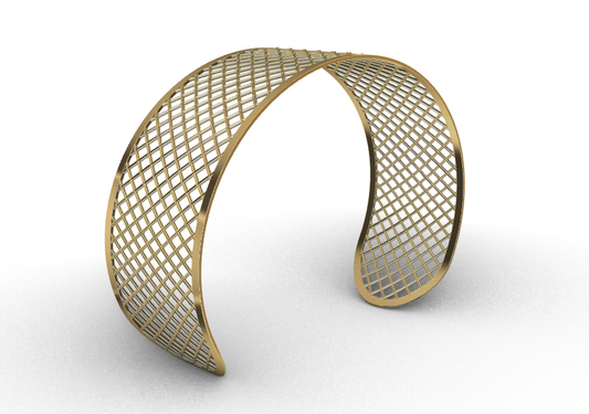Rhino 3DM File and STL file for 18K Gold Bracelet Design Wide fit – Professional Jewelry CAD Model
