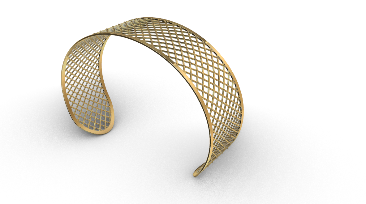 Rhino 3DM File and STL file for 18K Gold Bracelet Design Wide fit – Professional Jewelry CAD Model