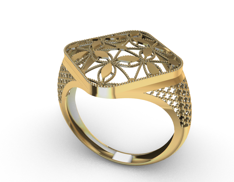 Rhino 3DM File and STL file for 18K Gold ring Design  – Professional Jewelry CAD Model