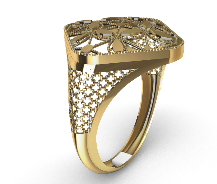 Rhino 3DM File and STL file for 18K Gold ring Design  – Professional Jewelry CAD Model