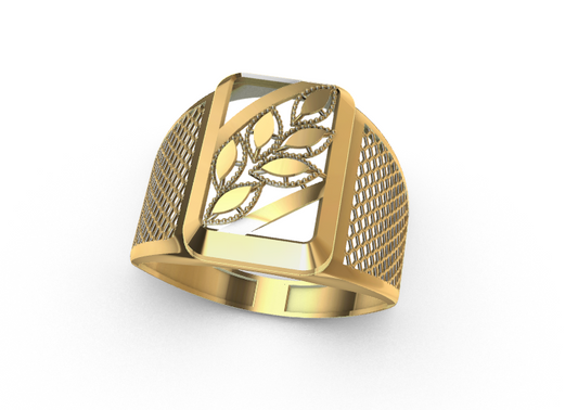 Rhino 3DM File and STL file for 18K Gold ring Design  – Professional Jewelry CAD Model