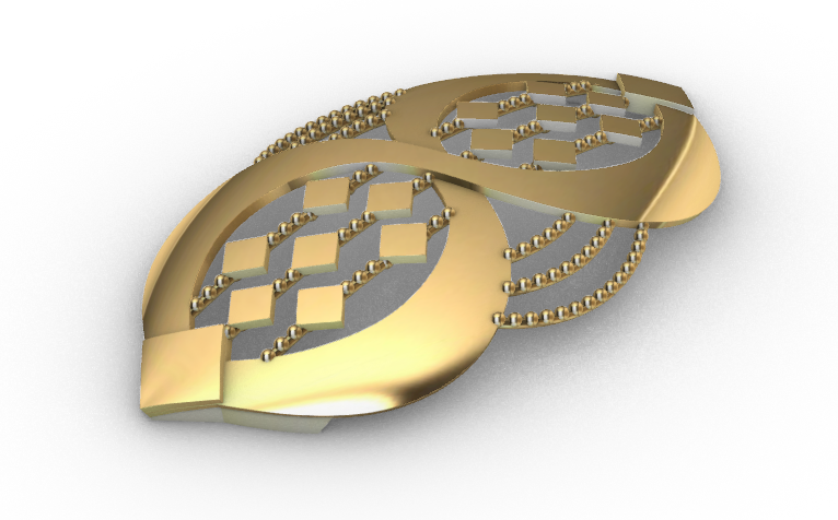 Rhino 3DM File and STL file for 18K Gold  Design  – Professional Jewelry CAD Model