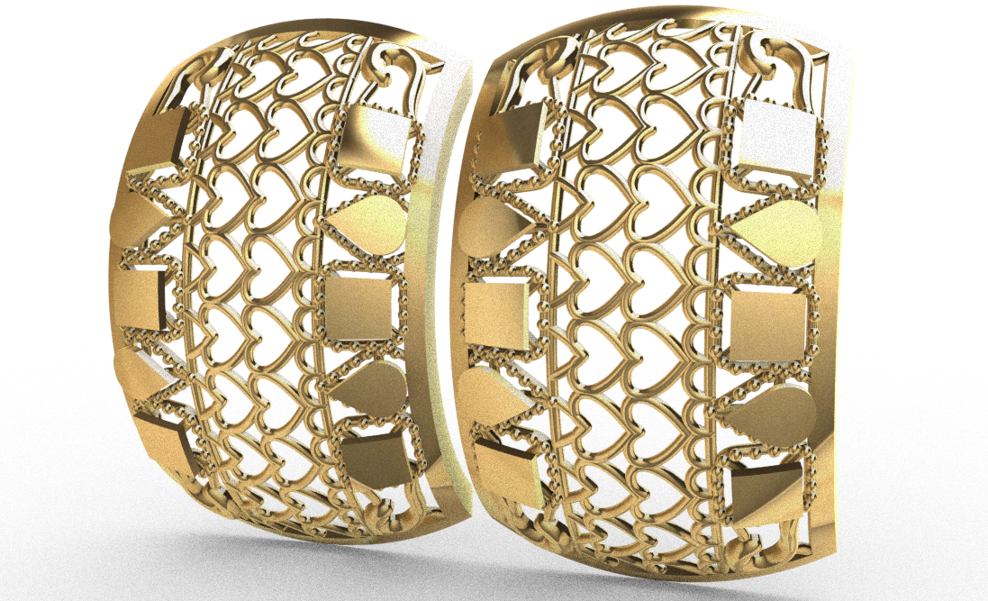 Rhino 3DM File and STL file for 18K Gold earring Design Wide fit – Professional Jewelry CAD Model (Copy) (Copy) (Copy)
