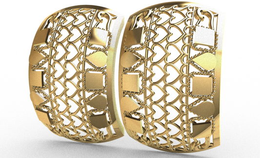 Rhino 3DM File and STL file for 18K Gold earring Design Wide fit – Professional Jewelry CAD Model