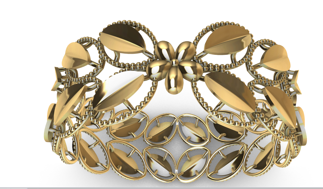 Rhino 3DM File and STL file for 18K Gold ring Design  – Professional Jewelry CAD Model