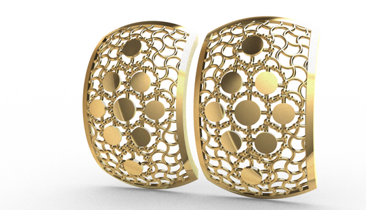 Rhino 3DM File and STL file for 18K Gold earring Design Wide fit – Professional Jewelry CAD Model