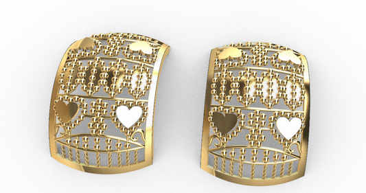 Rhino 3DM File and STL file for 18K Gold earring Design Wide fit – Professional Jewelry CAD Model