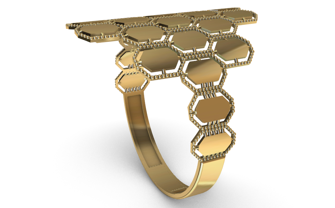 Rhino 3DM File and STL file for 18K Gold ring Design  – Professional Jewelry CAD Model