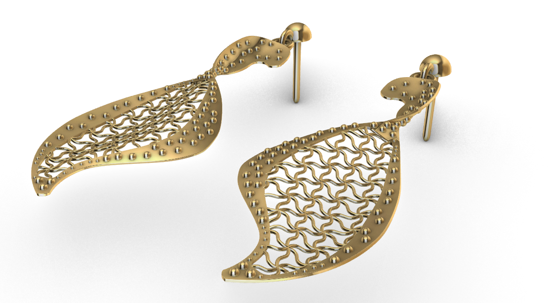 Rhino 3DM File and STL file for 18K Gold earring Design Wide fit – Professional Jewelry CAD Model