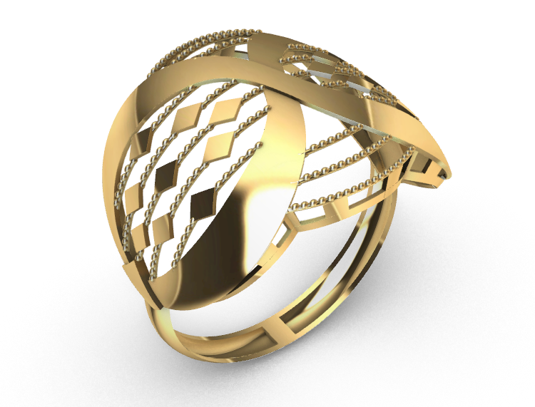 Rhino 3DM File and STL file for 18K Gold  Design  – Professional Jewelry CAD Model