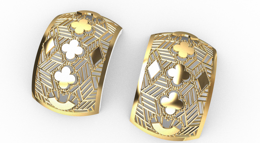 Rhino 3DM File and STL file for 18K Gold earring Design Wide fit – Professional Jewelry CAD Model