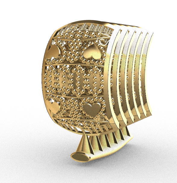 Rhino 3DM File and STL file for 18K Gold earring Design Wide fit – Professional Jewelry CAD Model