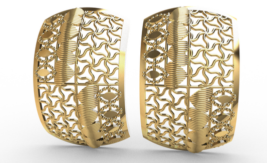 Rhino 3DM File and STL file for 18K Gold earring Design Wide fit – Professional Jewelry CAD Model