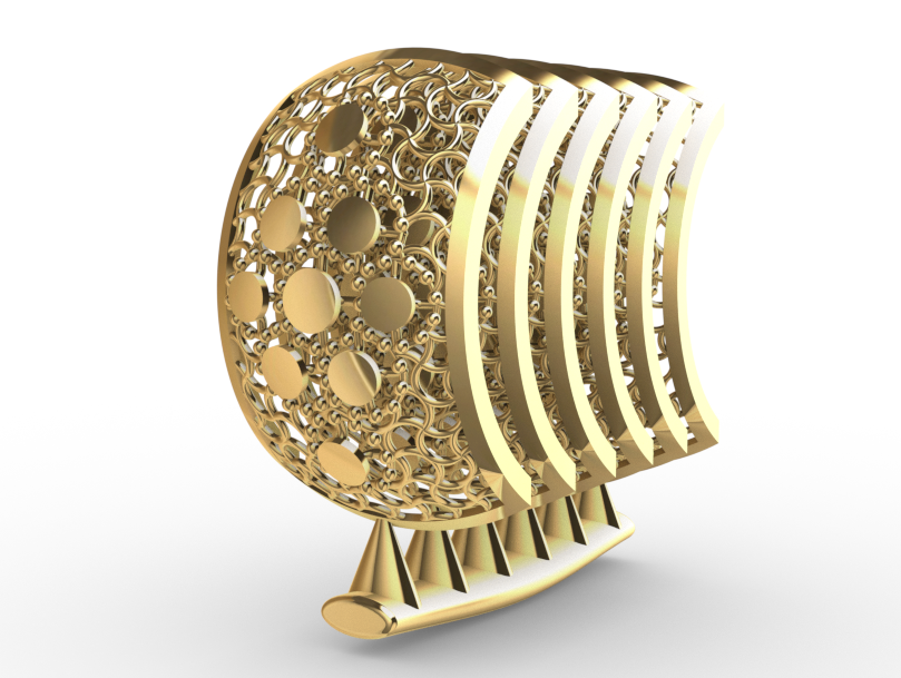 Rhino 3DM File and STL file for 18K Gold earring Design Wide fit – Professional Jewelry CAD Model