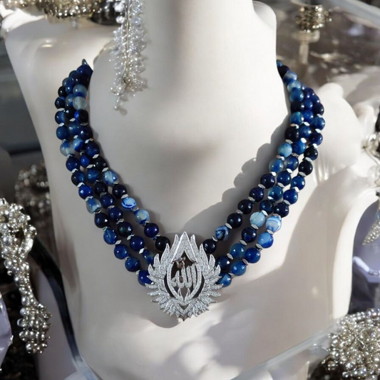 Women's Silver Necklace with Natural Stone – Handmade Elegant Design