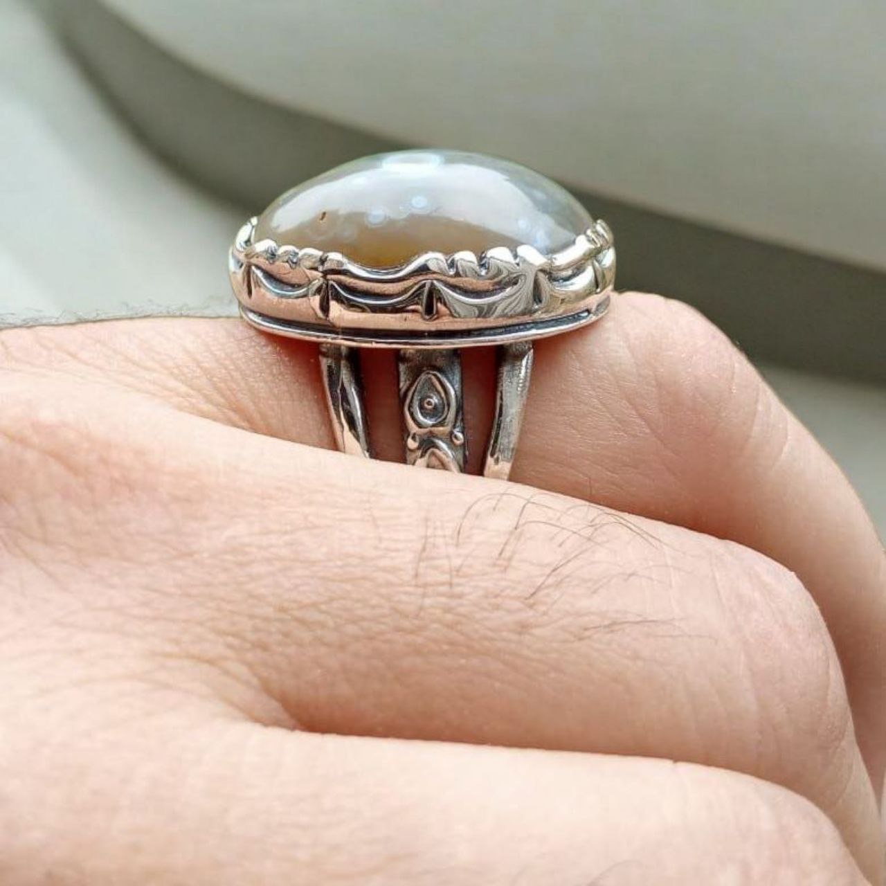Men's silver ring