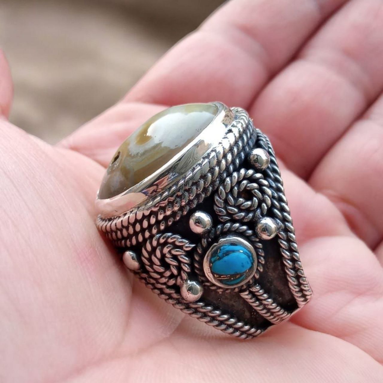 Men's silver ring
