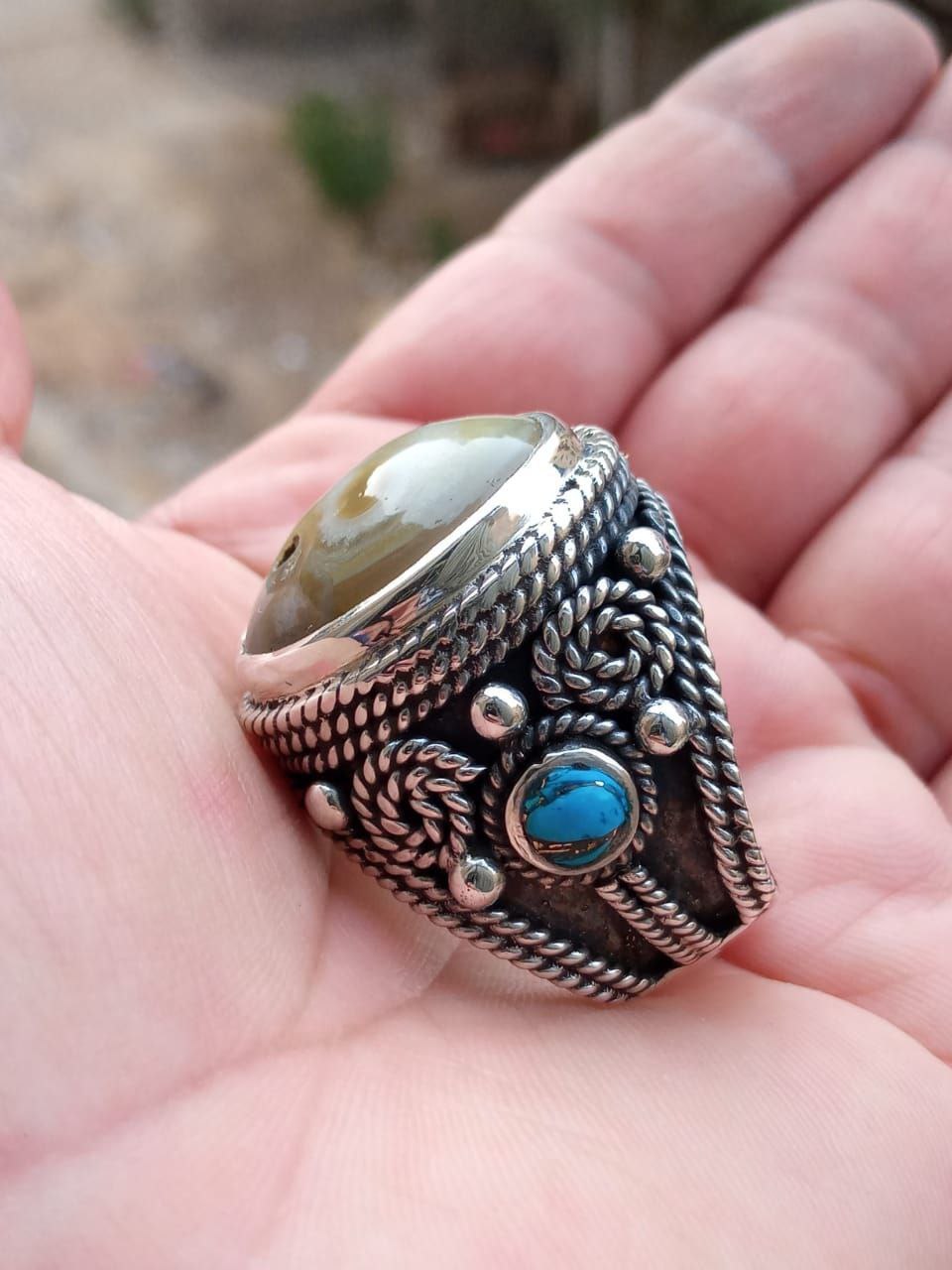 Men's silver ring
