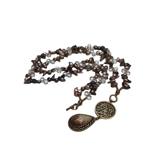 Fresh Water Pearl And Copper Necklace