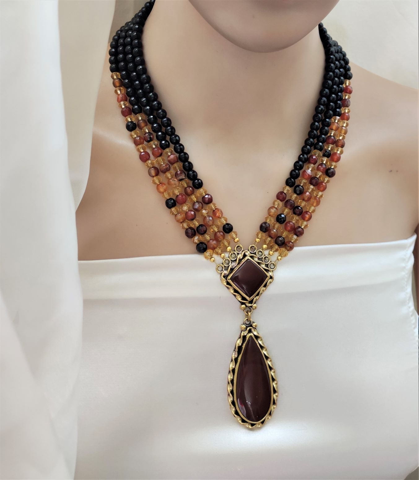 agate and copper  necklace