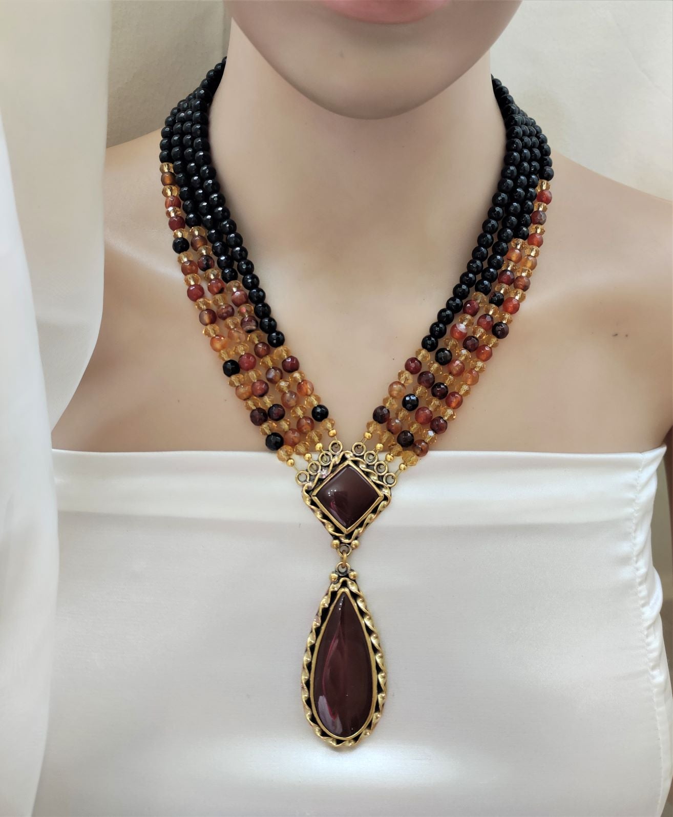 agate and copper  necklace