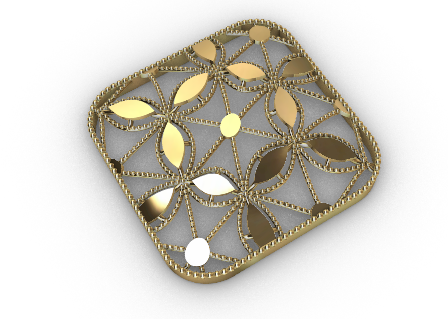 Rhino 3DM File and STL file for 18K Gold  Design  – Professional Jewelry CAD Model