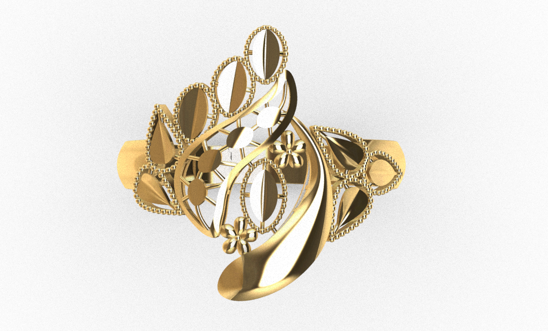 code: mn10002  Rhino 3DM File and STL file for 18K Gold ring Design  – Professional Jewelry CAD Model