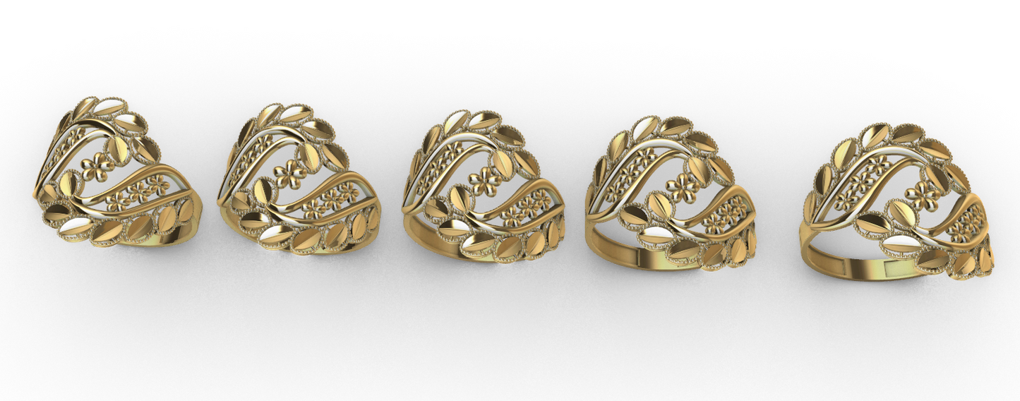 code: mnh20009  Rhino 3DM File and STL file for 18K Gold ring Design  – Professional Jewelry CAD Model