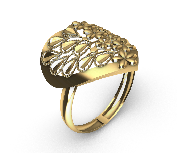 Rhino 3DM File and STL file for 18K Gold ring Design  – Professional Jewelry CAD Model