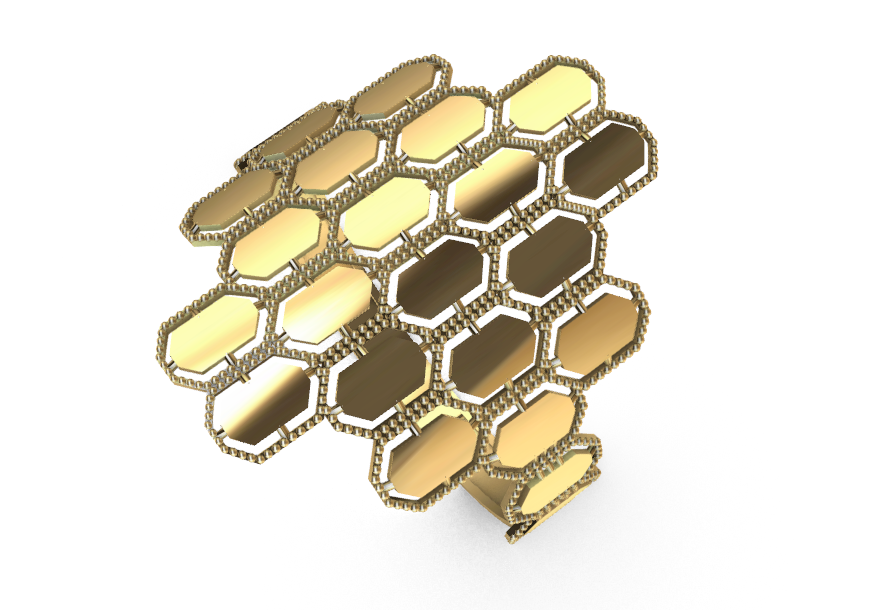 Rhino 3DM File and STL file for 18K Gold ring Design  – Professional Jewelry CAD Model