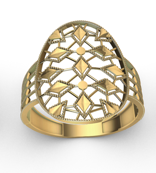 Rhino 3DM File and STL file for 18K Gold ring Design  – Professional Jewelry CAD Model