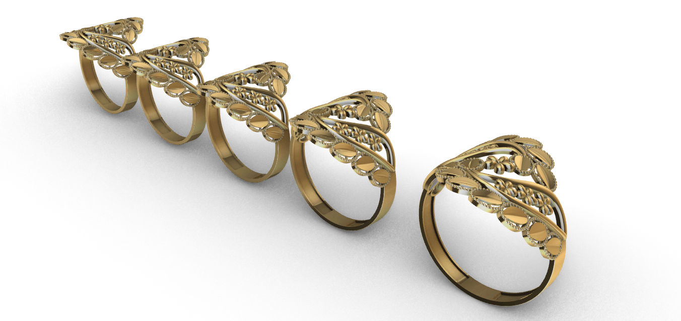 code: mnh20009  Rhino 3DM File and STL file for 18K Gold ring Design  – Professional Jewelry CAD Model