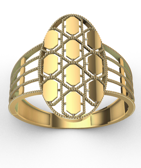 Rhino 3DM File and STL file for 18K Gold ring Design  – Professional Jewelry CAD Model