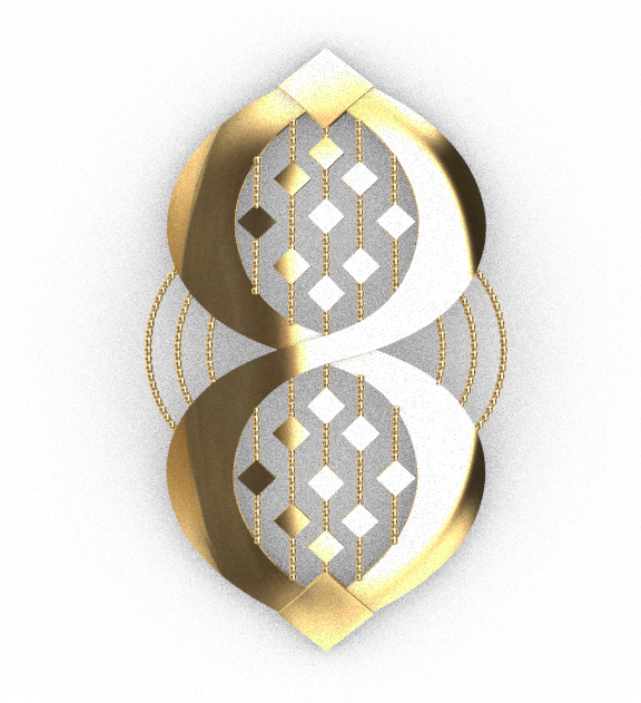 Rhino 3DM File and STL file for 18K Gold  Design  – Professional Jewelry CAD Model