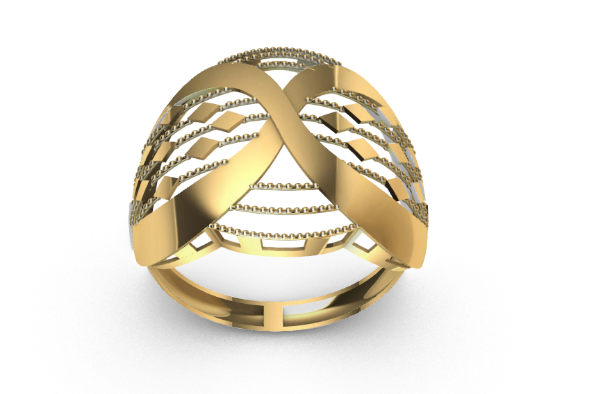 Rhino 3DM File and STL file for 18K Gold  Design  – Professional Jewelry CAD Model