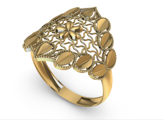 Rhino 3DM File and STL file for 18K Gold ring Design  – Professional Jewelry CAD Model