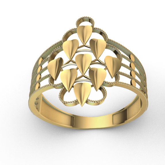Rhino 3DM File and STL file for 18K Gold ring Design  – Professional Jewelry CAD Model