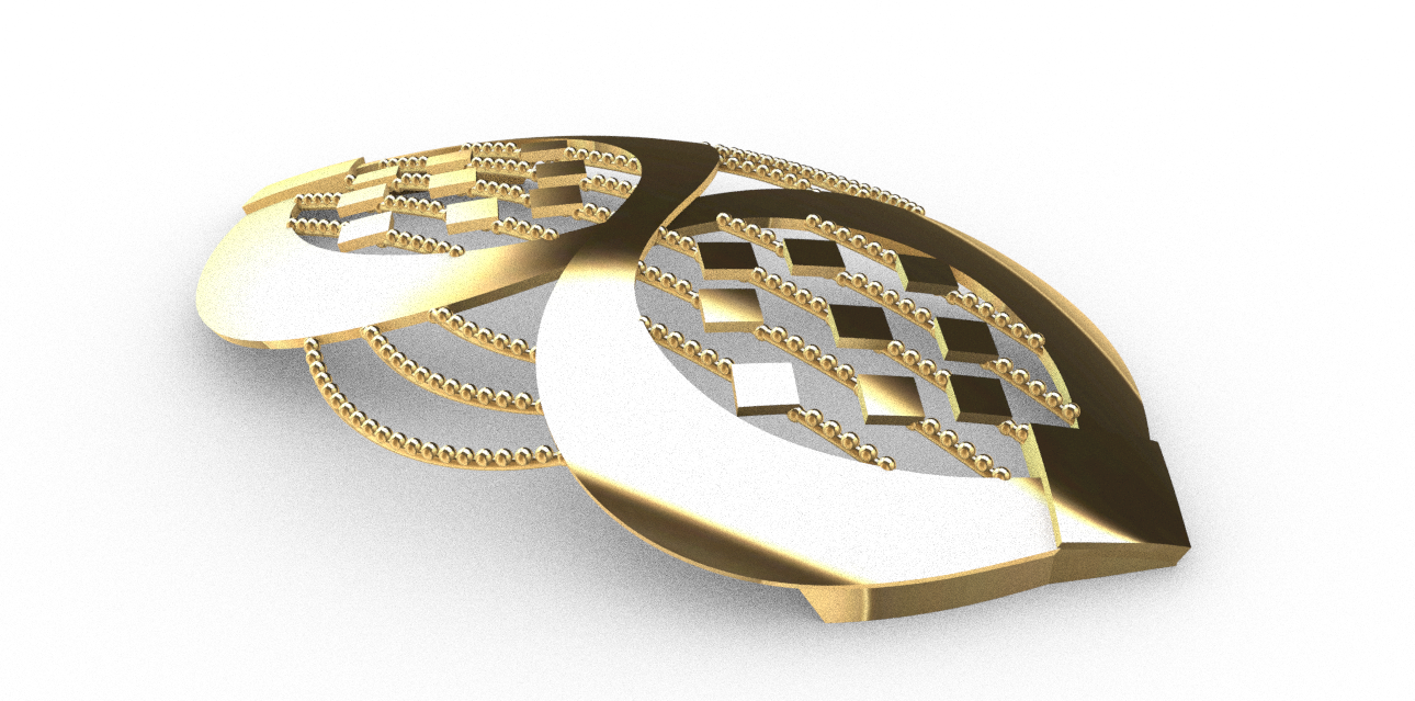 Rhino 3DM File and STL file for 18K Gold  Design  – Professional Jewelry CAD Model