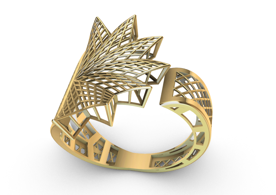 code: mn10005  Rhino 3DM File and STL file for 18K Gold ring Design  – Professional Jewelry CAD Model