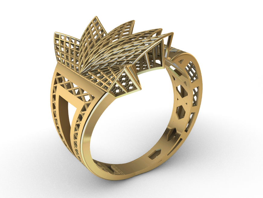 code: mn10005  Rhino 3DM File and STL file for 18K Gold ring Design  – Professional Jewelry CAD Model