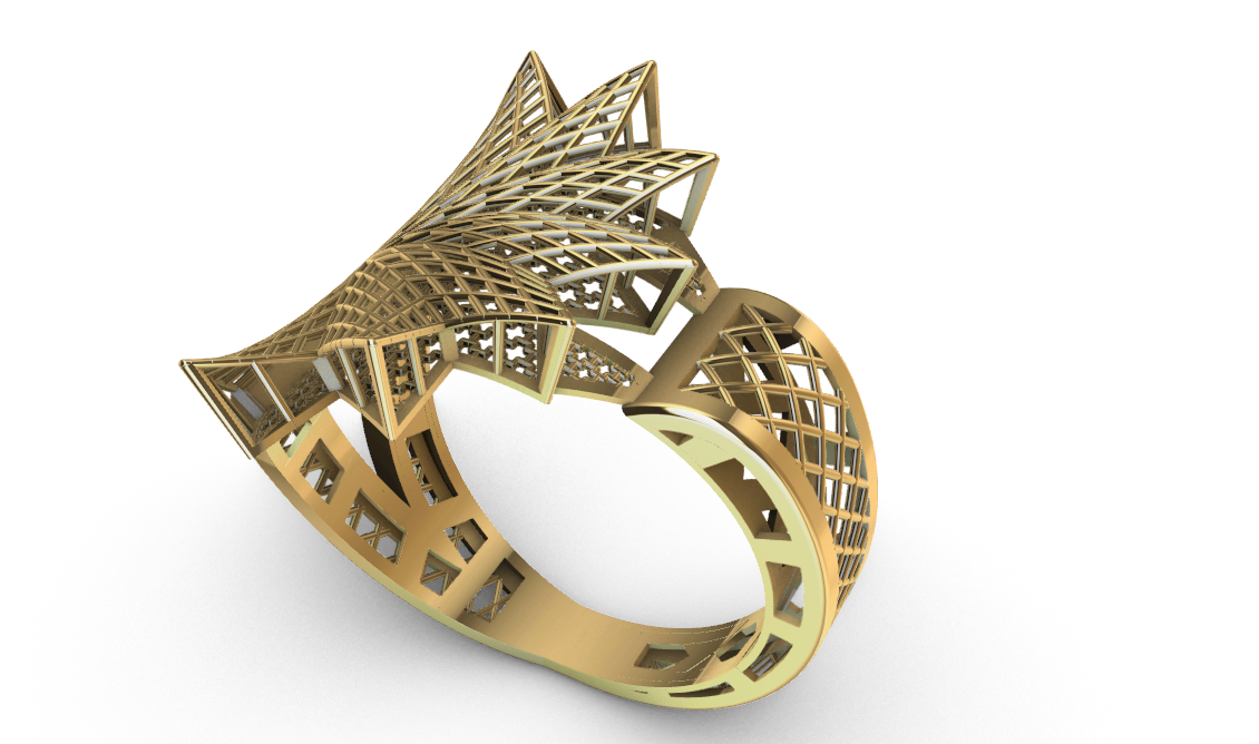 code: mn10005  Rhino 3DM File and STL file for 18K Gold ring Design  – Professional Jewelry CAD Model