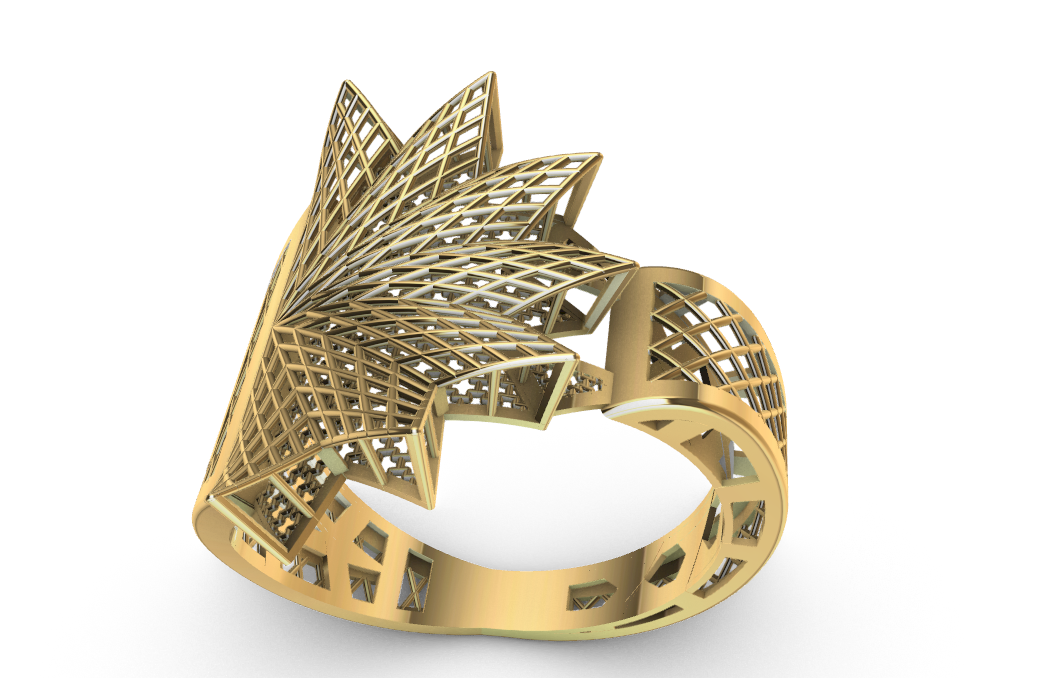 code: mn10005  Rhino 3DM File and STL file for 18K Gold ring Design  – Professional Jewelry CAD Model