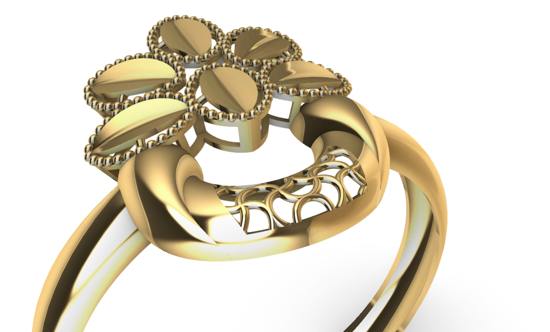 code: mn10008  Rhino 3DM File and STL file for 18K Gold ring Design  – Professional Jewelry CAD Model
