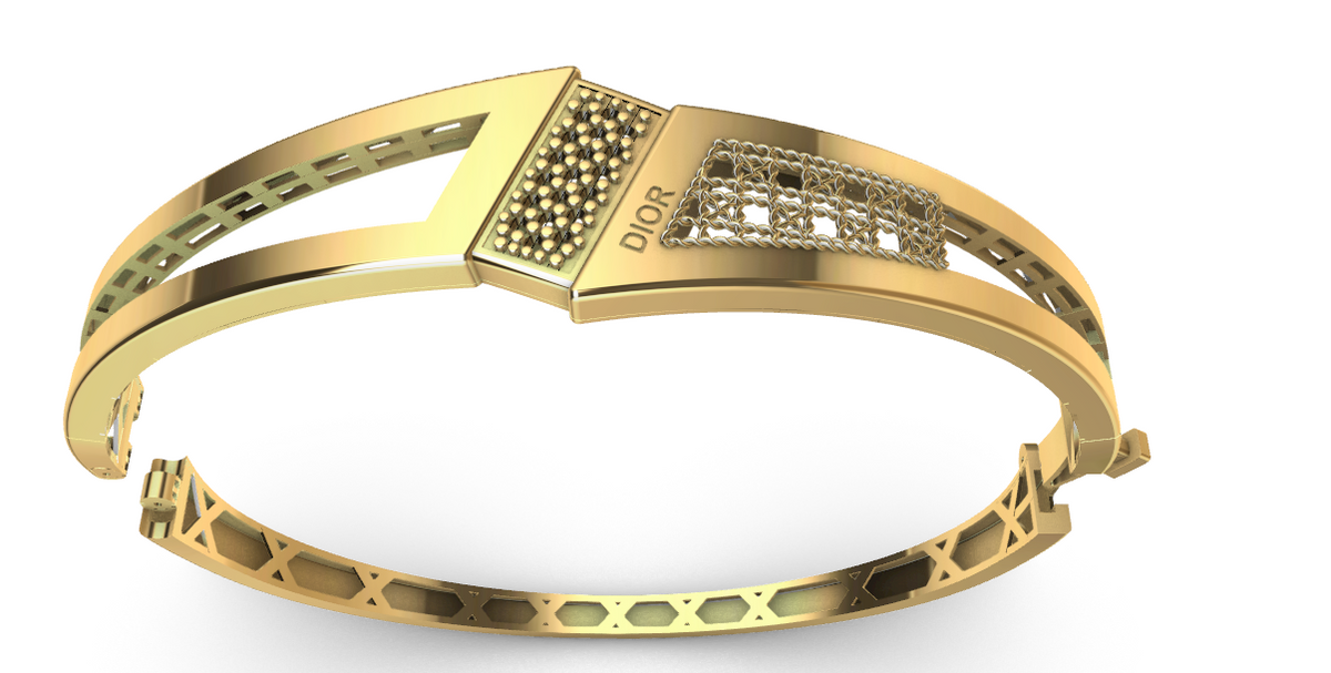 code: mna1003   Rhino 3DM File and STL file for 18K Gold Bangle and Ring Design  – Professional Jewelry CAD Model