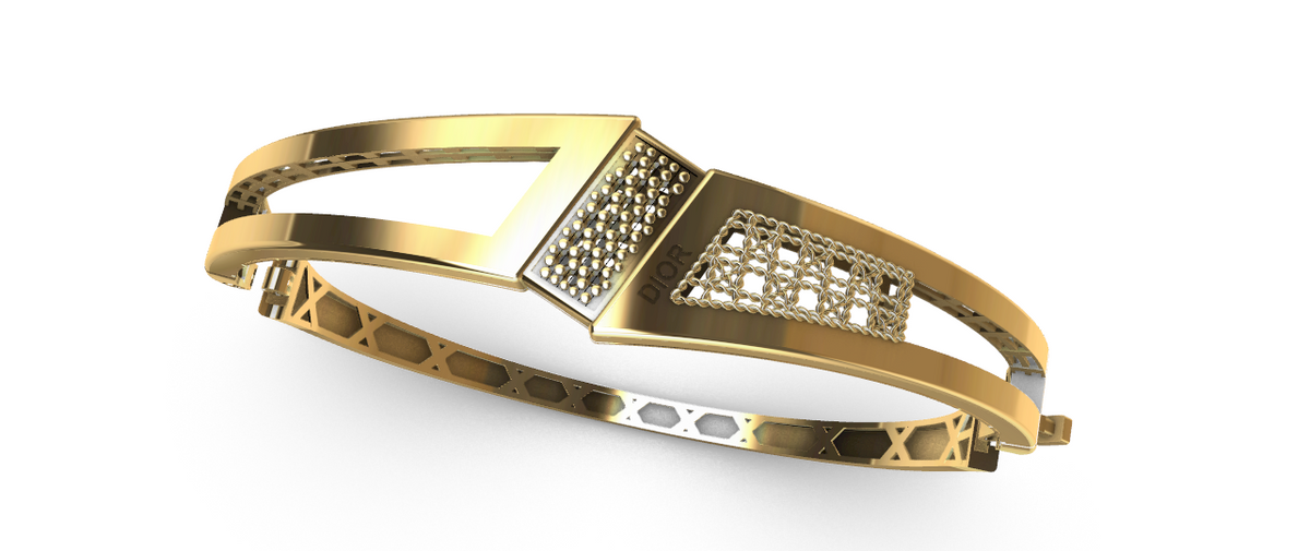 code: mna1003   Rhino 3DM File and STL file for 18K Gold Bangle and Ring Design  – Professional Jewelry CAD Model