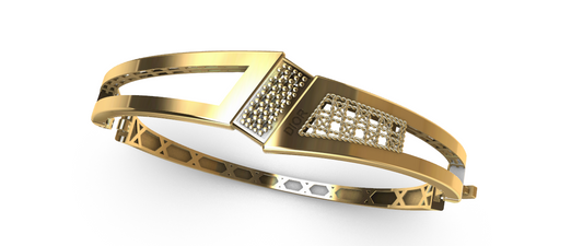 code: mna1003   Rhino 3DM File and STL file for 18K Gold Bangle and Ring Design  – Professional Jewelry CAD Model