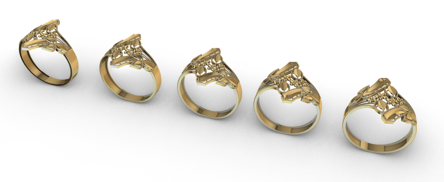 code: mnh20010  Rhino 3DM File and STL file for 18K Gold ring Design  – Professional Jewelry CAD Model